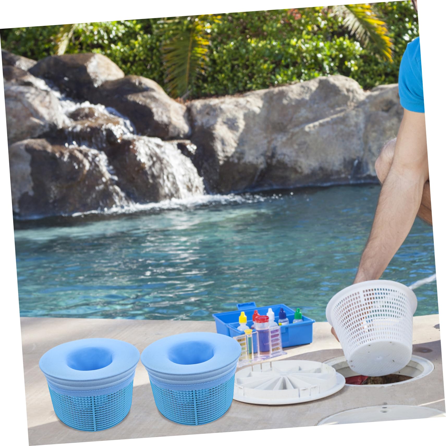 BESPORTBLE 100piezas Calcetines De Filtro para Skimmer De Piscina Bolsas De Filtración Reutilizables para Limpieza De y Spas Filtro De Impurezas Agua Accesorios Prácticos para Cestas De