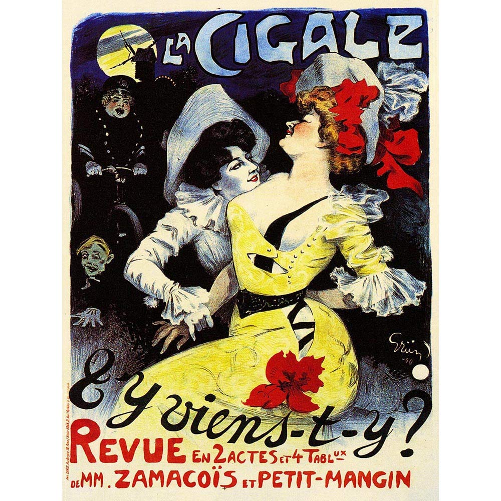 Wee Blue Coo Advertising Theatre Cabaret La Cigale Paris Art Print Poster Wall Decor 12X16 Inch