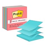 Pop-up Notes, 3x3 in, 5 Pads, America's #1 Favorite Sticky Notes, Assorted Colors, Clean Removal, Recyclable (3301-5AN)