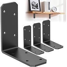 3x3 Inch Angle Bracket, 90 Degree Corner Bracket, Black, 4 Pack