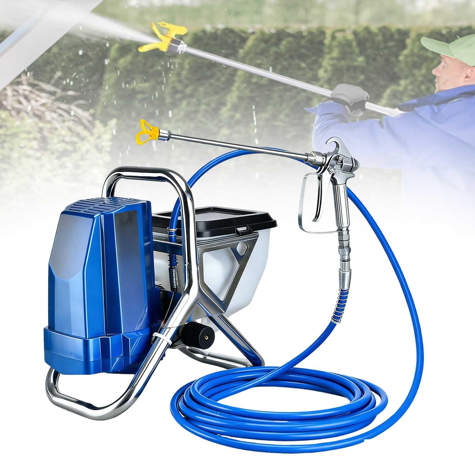 Pulverizador de pintura sin aire, 1800 W, caudal de 2,1 l/min, boquilla 517, contenedor de 6,5 L, ligero 10 kg para paredes, vallas, muebles, 220 V