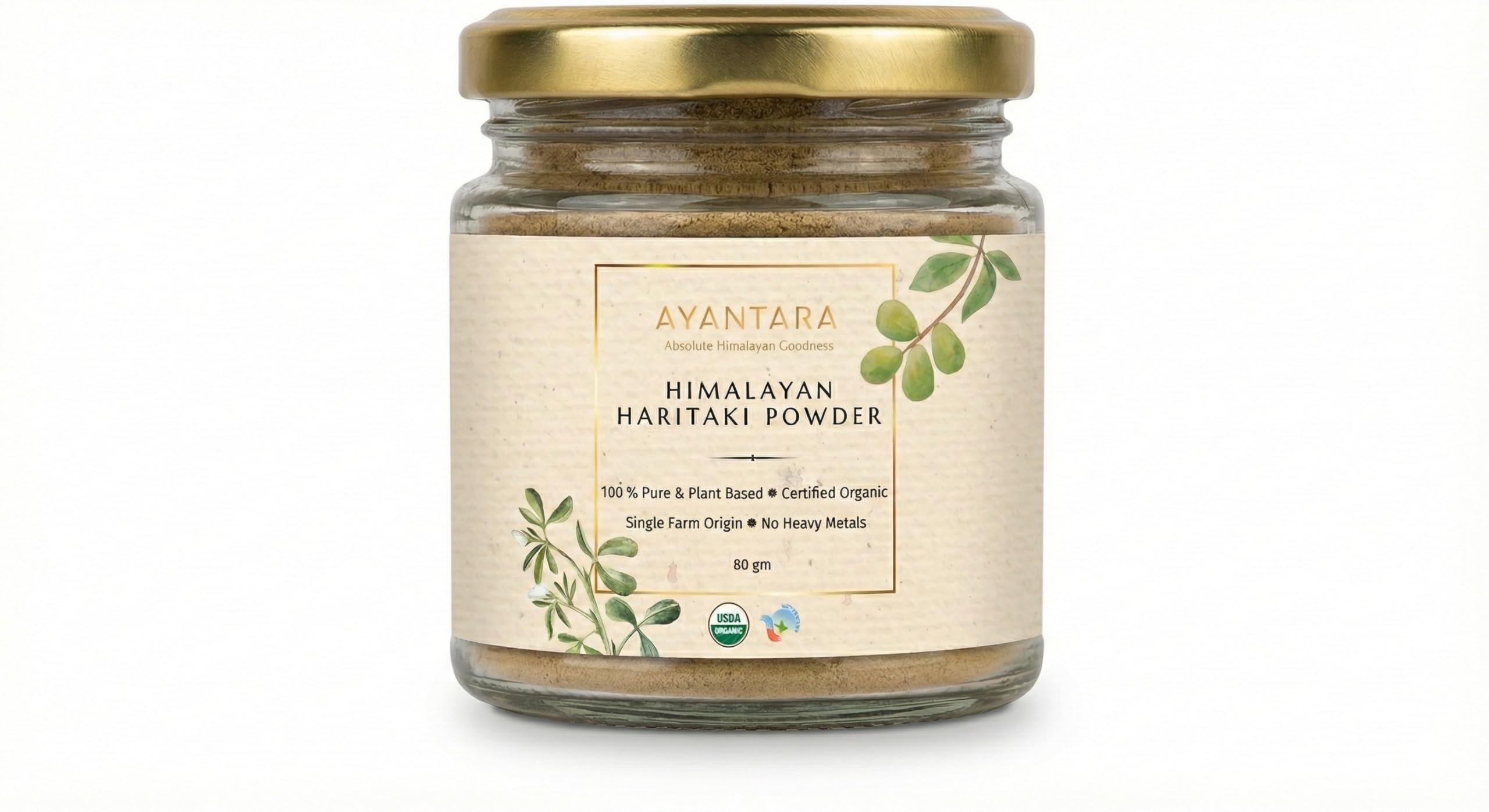 Ayantara Himalayan Haritaki/Harad Powder - 80g | for Digestion, Gut Health | Constipation Relief Colon Detox & Digestion Support | Improves Gut Health Bloating & Gas | No Preservatives | Lab Tested