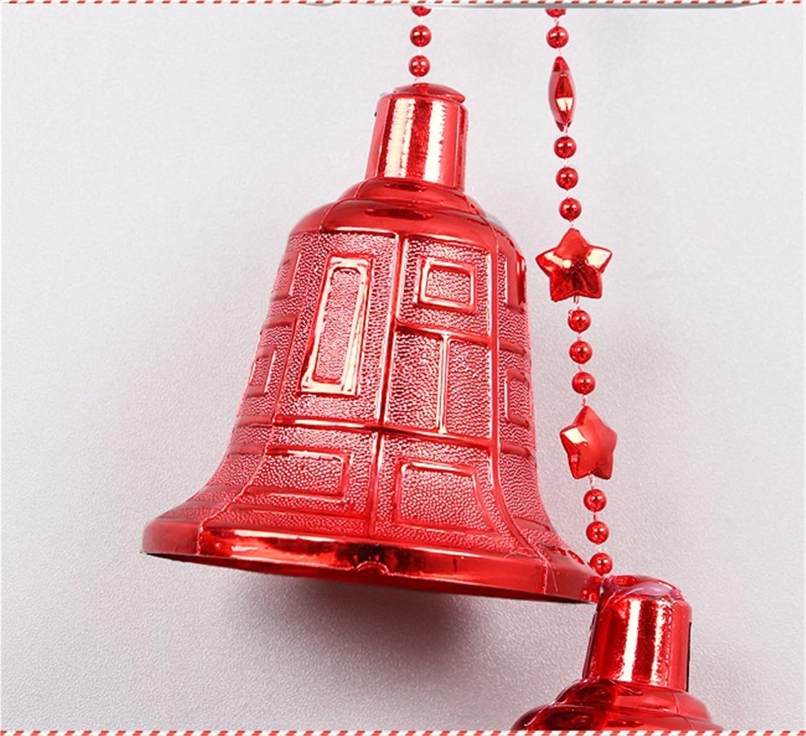 Campanelle Natale Campane da Appendere for Decorazioni Natalizie 2 Pezzi for Albero di Natale Portafortuna con Fiocco Decorazioni(Rot)
