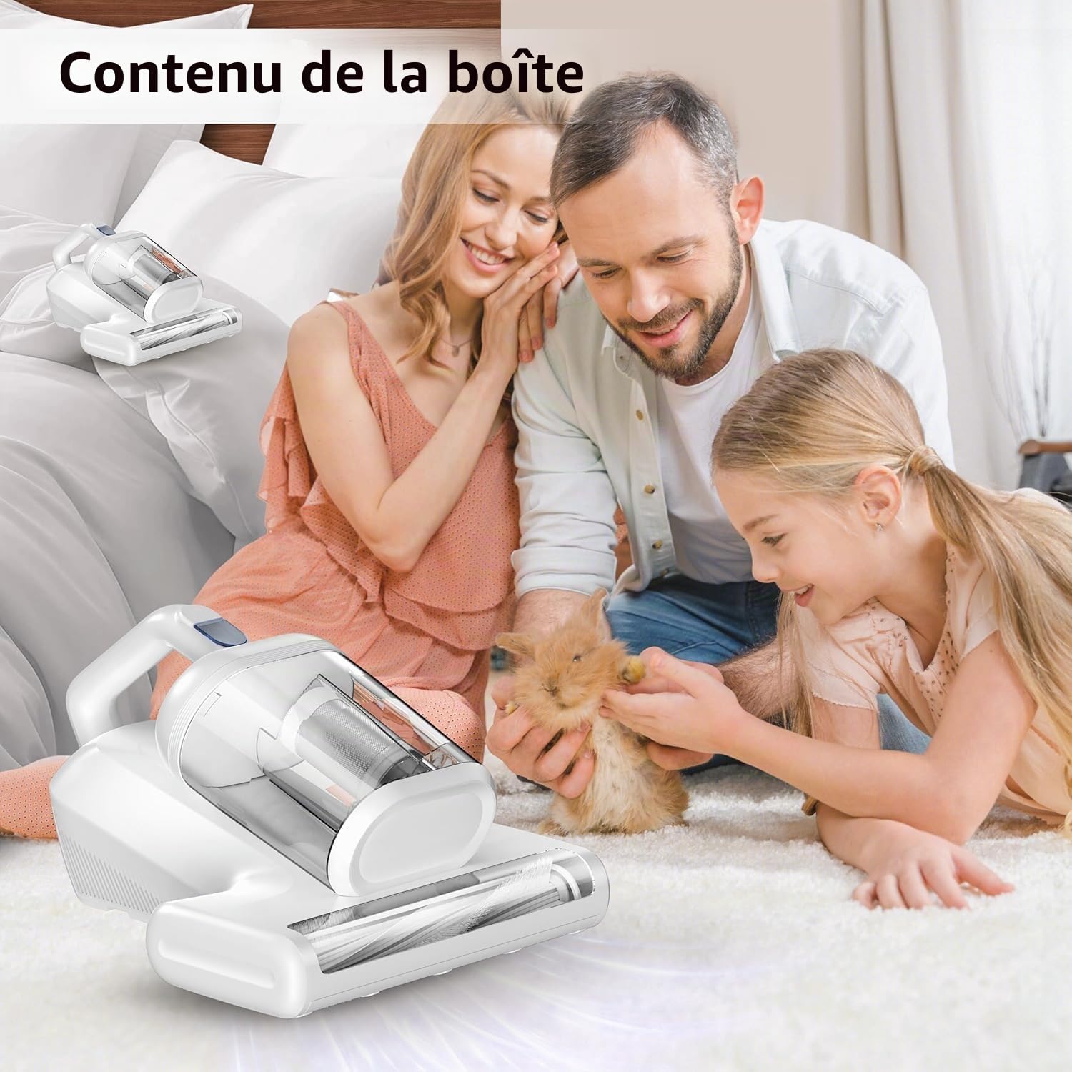 15KPa Aspirateur Anti Acariens avec UV-C et 5M Fil