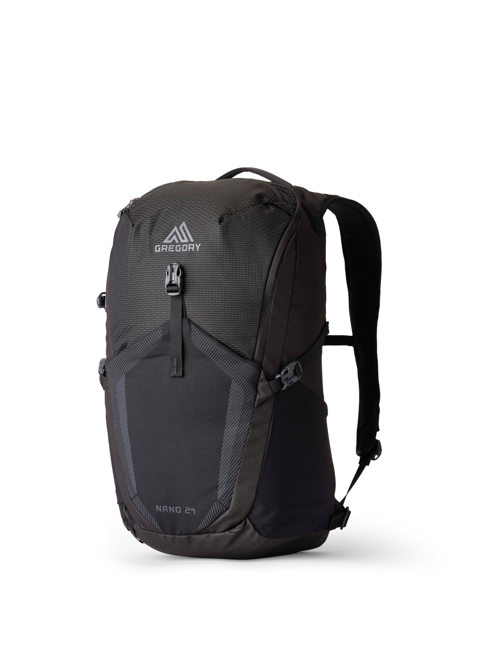 Gregory Essential Hiking - Nano 24 - Casual Backpack, 53 cm, 24 L, 0.59 KG, Lightweight day backpack, Reservoir Compatible, Colorful backpack, Black (Optic Black)