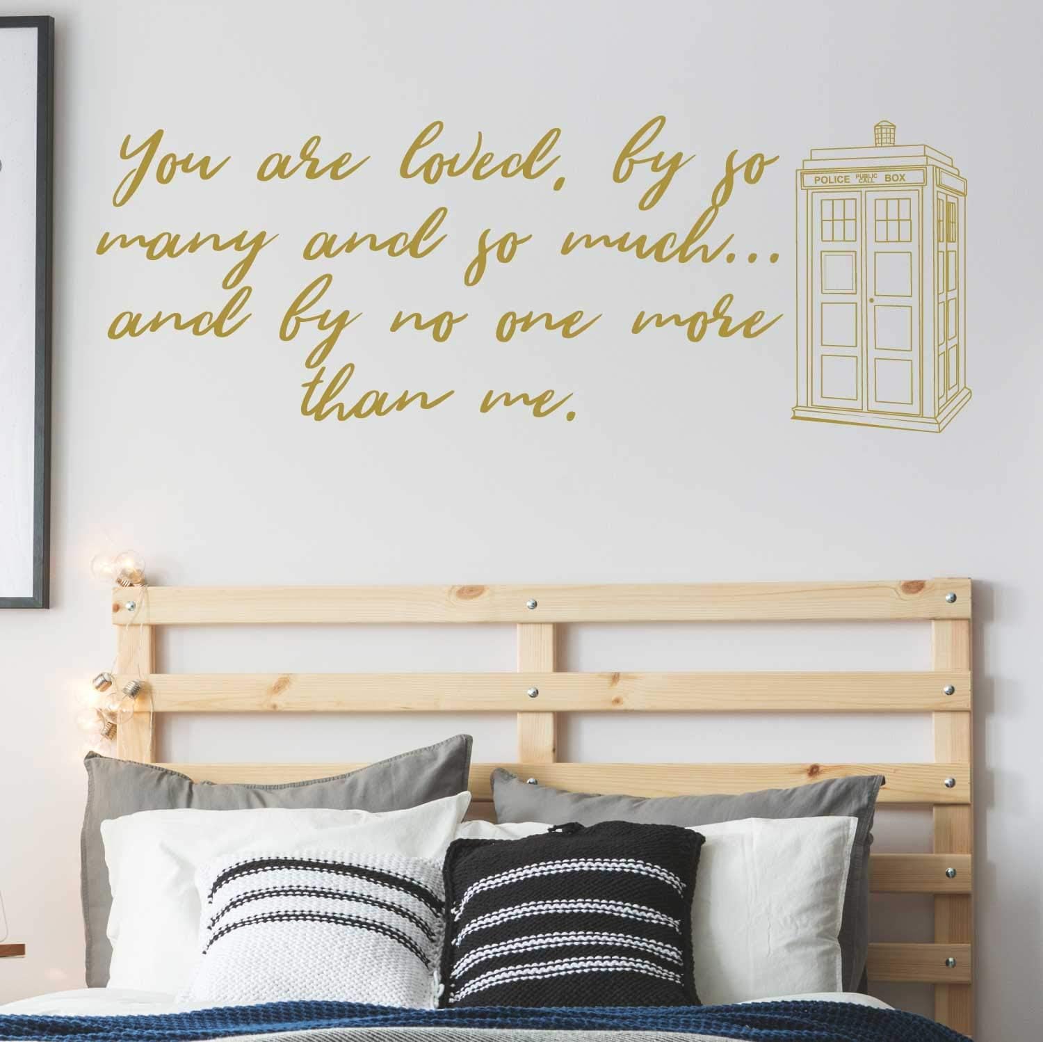 Dr Who 'You are Loved' Quote and Tardis Sticker| Whovian Gift Idea | Vinyl Wall Decal for Living Room, Bedroom, Kids Playroom