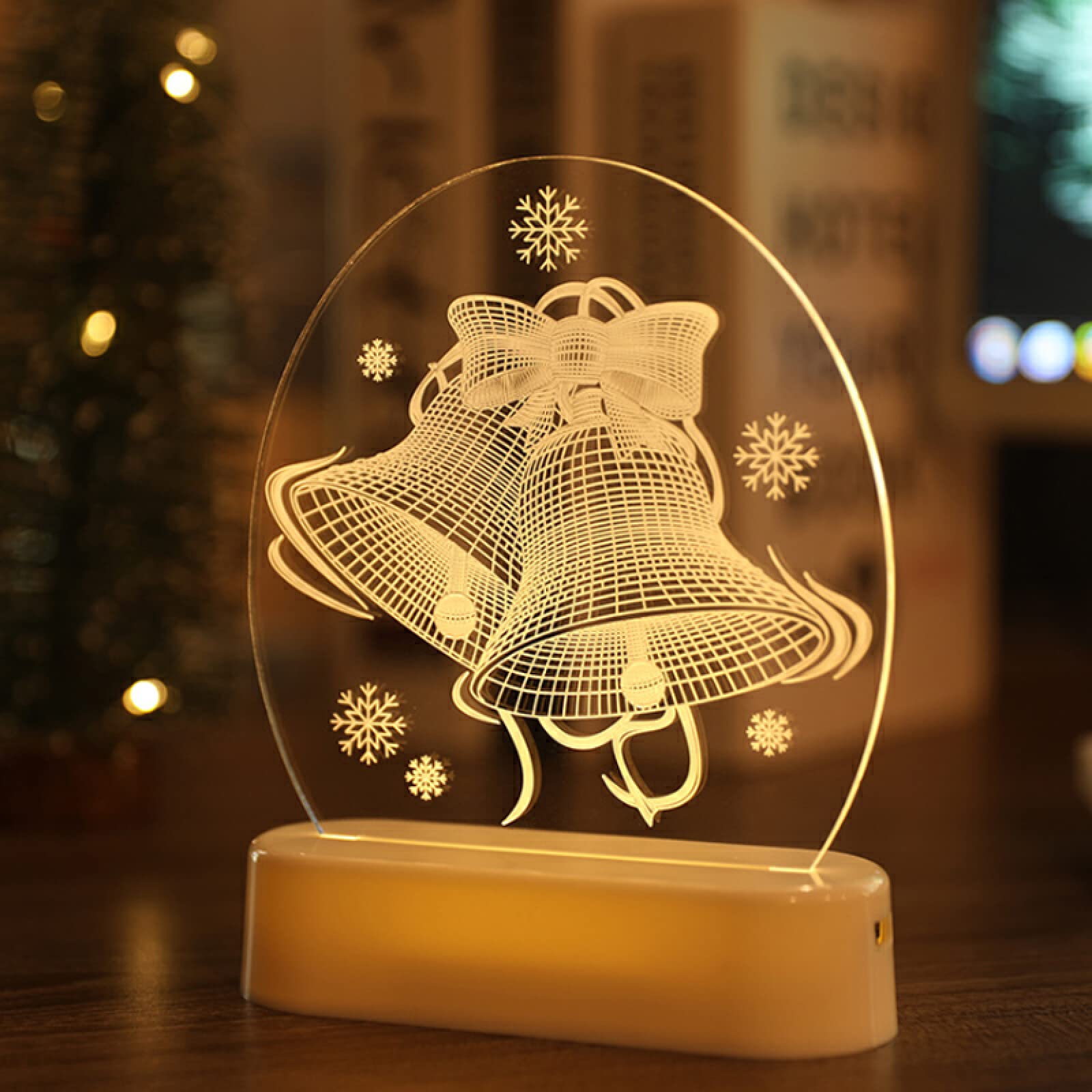 Lumière LED Noël 3D en acrylique pour illuminer votre table de fête de fin d'année