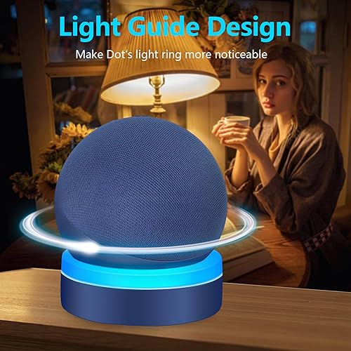 Miniatura 3 de Table Stand for Echo Dot 5th Generation, Desktop Holder Mount for Echo Dot 4th/5th Gen, Base Bracket with Light Guide, Dot Accessories with Built-in
