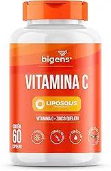 Vitamina C + Zinco Quelato LipoSolis® (Lipossomal, Alta Absorção), Formulado com TCM, 60 Caps, Bigens
