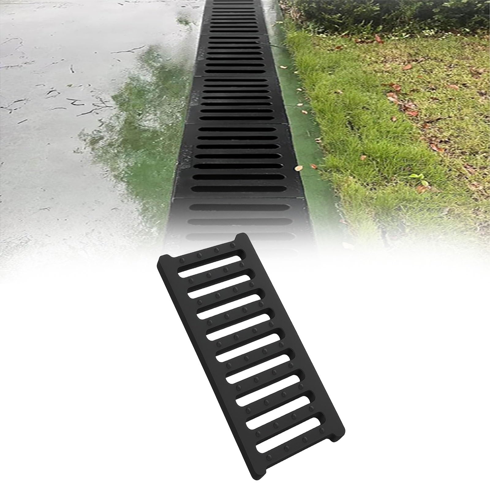 Grille de caniveau rectangulaire en PE contre les glissades en cuisine