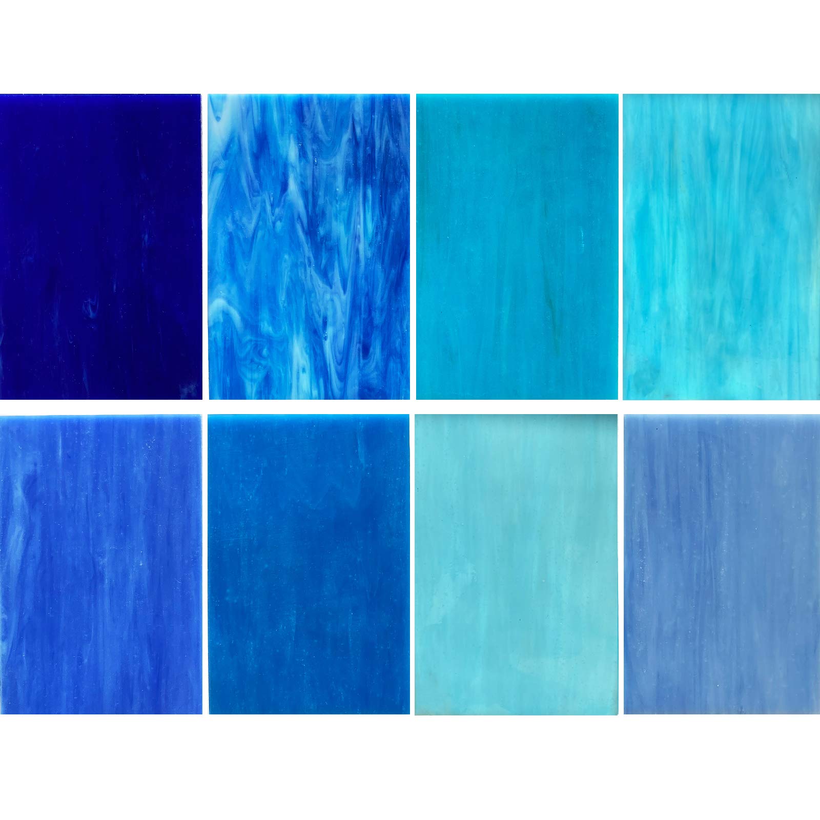 Crafts 8 Variety Glass Pack 8"x6" Stained Glass Sheets Glass Art