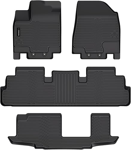 Miniatura 2 de Auxko Alfombrillas para todo tipo de clima, aptas para Nissan Pathfinder 2022 2023 (8 asientos), Infiniti QX60 2022 2023 (7 asientos), juego de