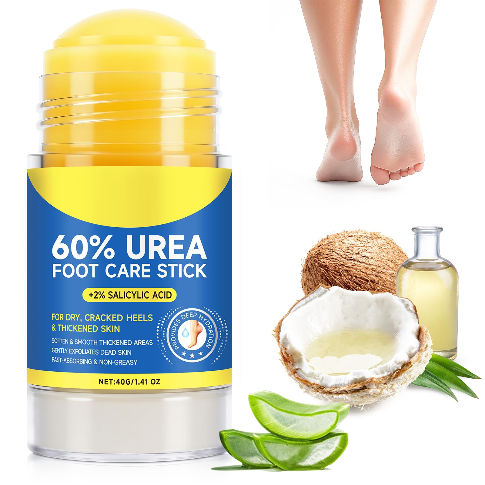60% Urea & 2% Salicylic Acid Foot Repair Stick, Foot Calluses Remover,1.4oz