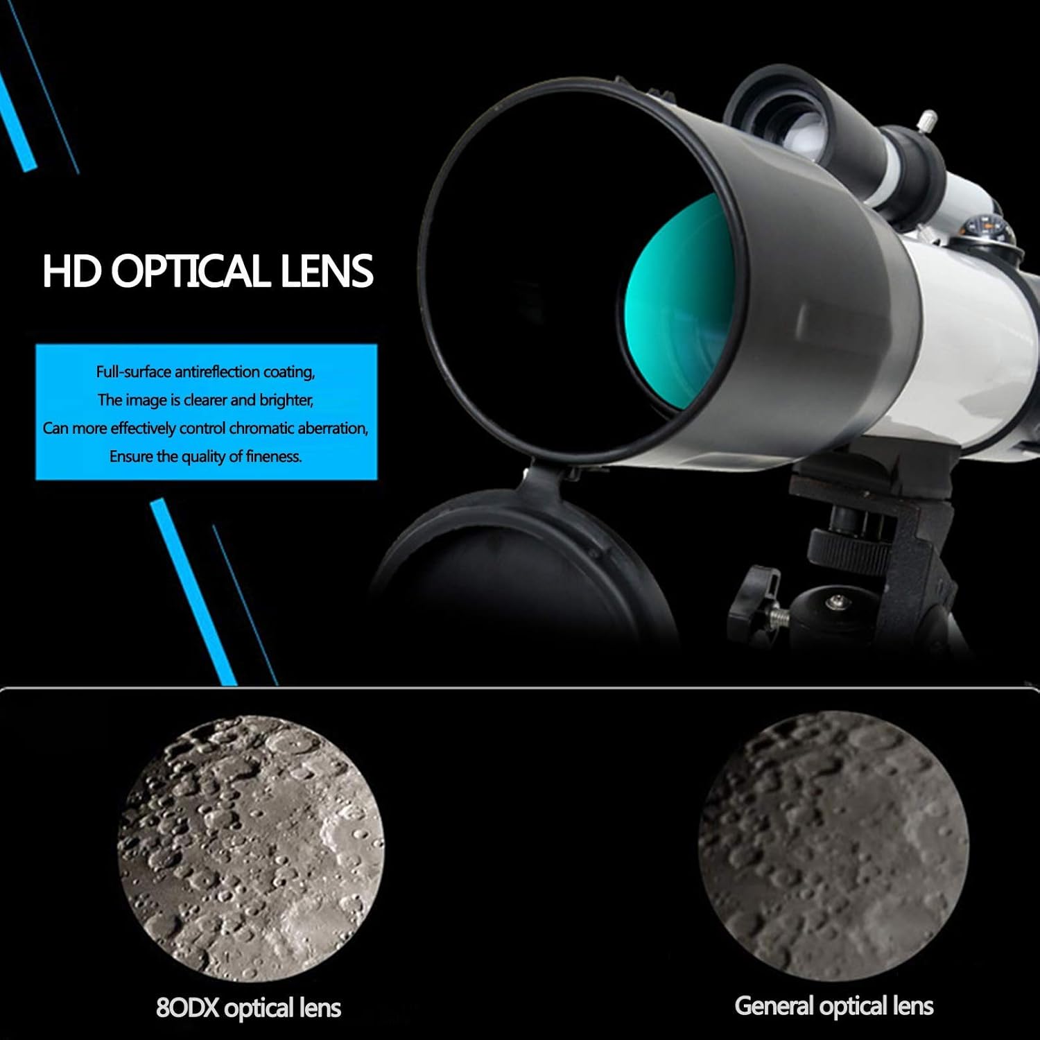 Astronomical Telescope for Kids 350/50mm Super Clear Telescope Portable Refractor Telescope with Lightweight Tripod for Astronomy Beginners for Educational Science