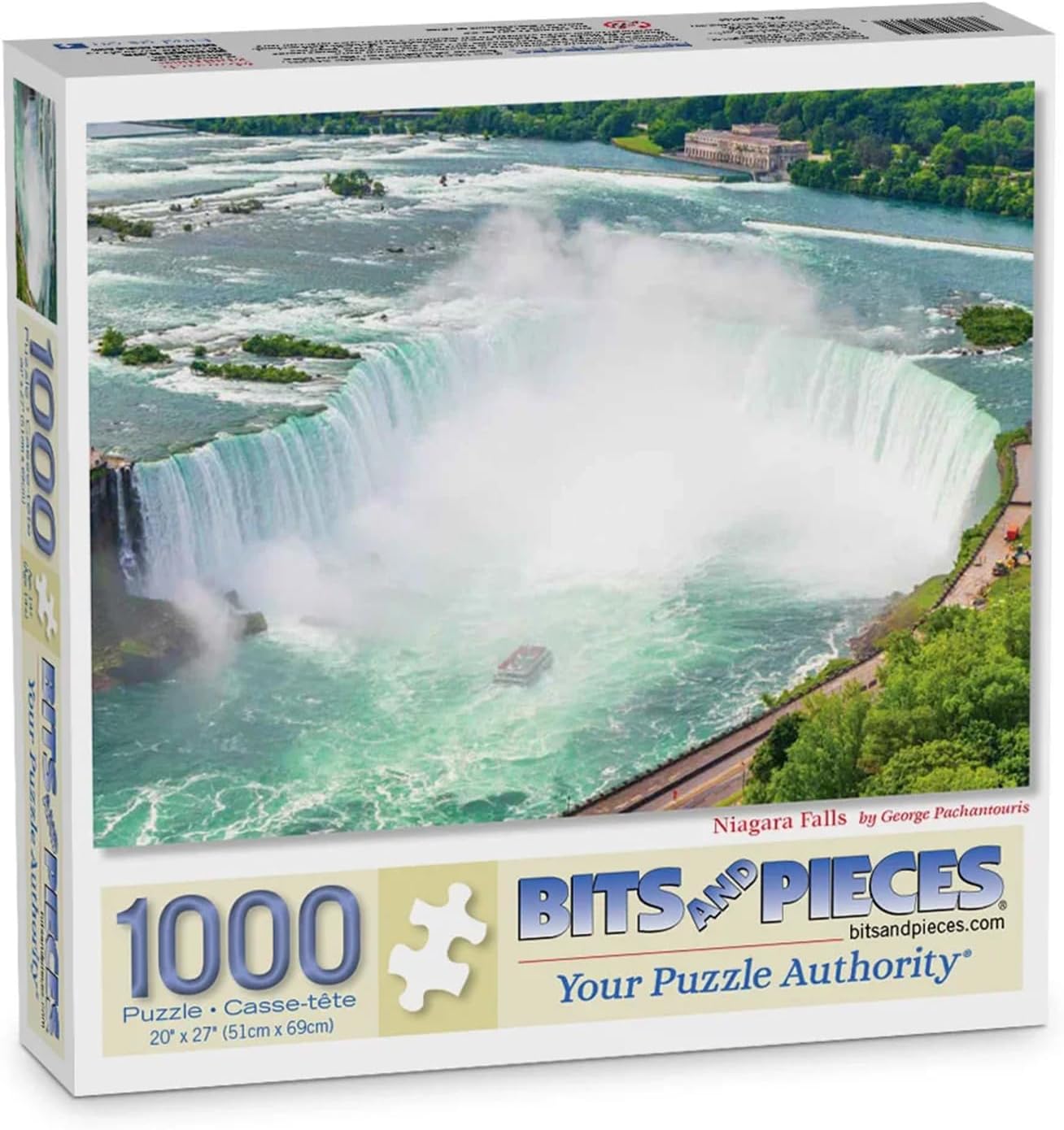 Bits and Pieces 1000 Piece Puzzles for Adults - Large 20" x 27" Jigsaw Puzzles 1000 Pieces, Random Die Cut, No 2 Pieces Alike, Niagara Falls