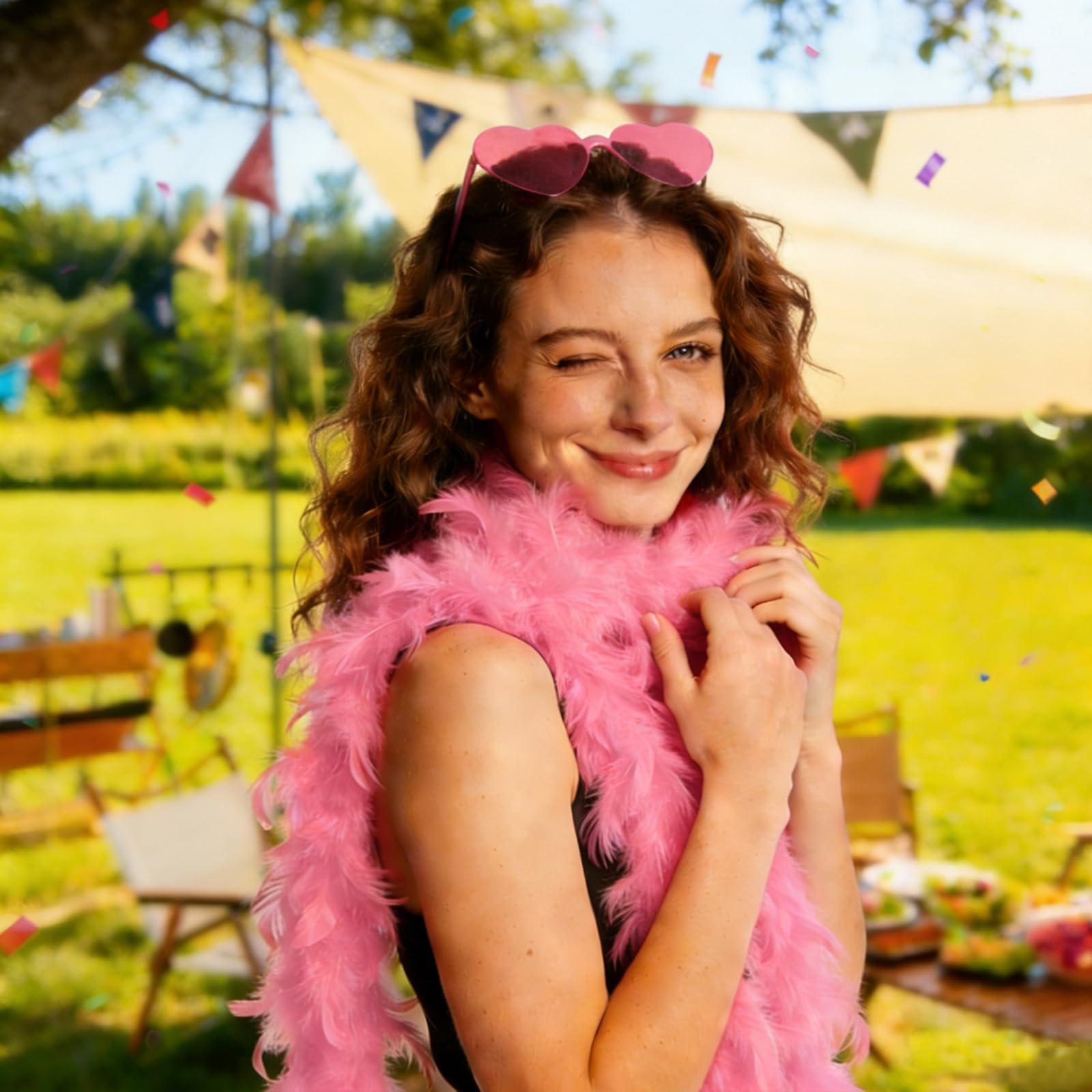 2Pcs Colorful Fancy Dress Feather Boa Set - Image 3