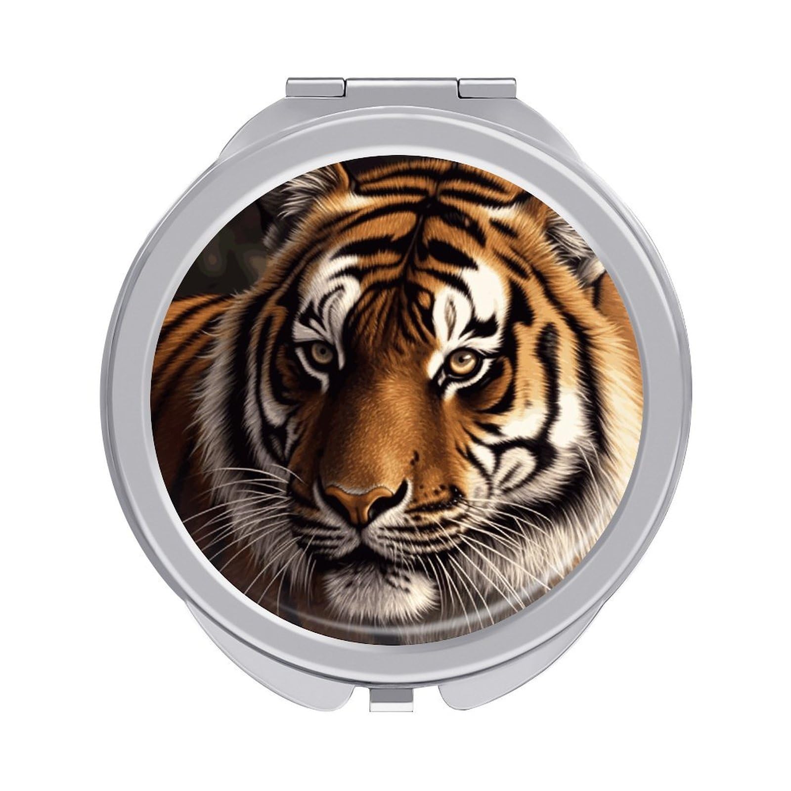 FekiLoot Bengal Tiger Makeup Mirror Compact Round Travel Makeup Mirror Portable Folding Handheld Pocket Mirrors for Handbag and Purses Gift Mini Mirrors