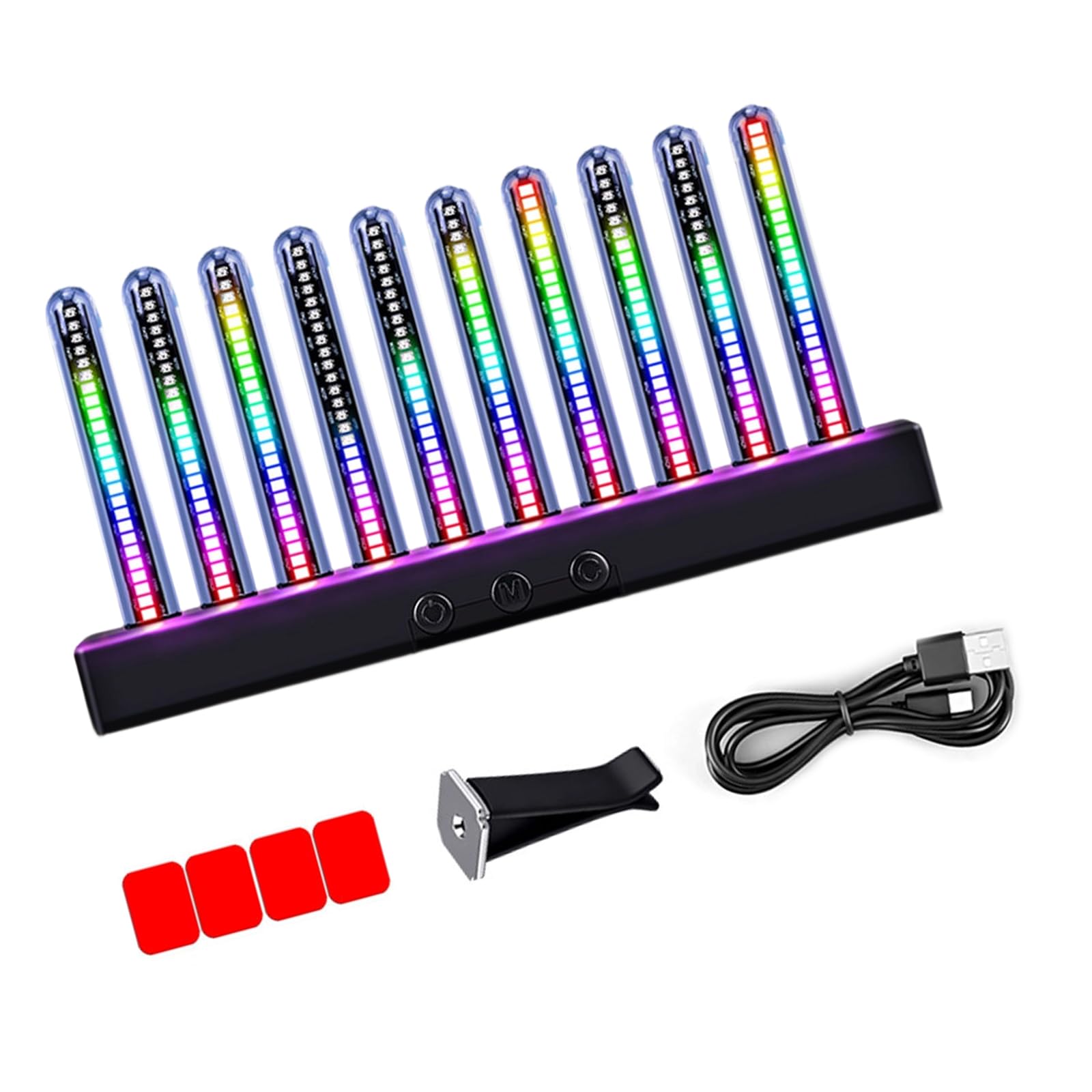 Aqvjd Modern USB Power Spectrum Lamp with Voice Controls and Color Changing for Parties and Relaxation RGBs Rhythm Lamp