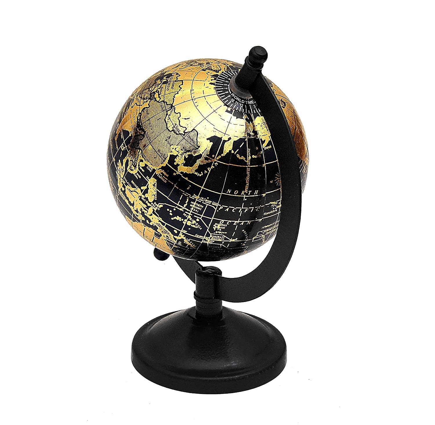 AONA Educational political laminated rotating world globe with metal arc and base Height 7 Inch 4