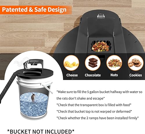 Miniatura 2 de Trampas para ratones de interior para el hogar, paquete de 4 tapas de cubo con caja transparente mejorada, 2 rampas y reinicio automático, trampa