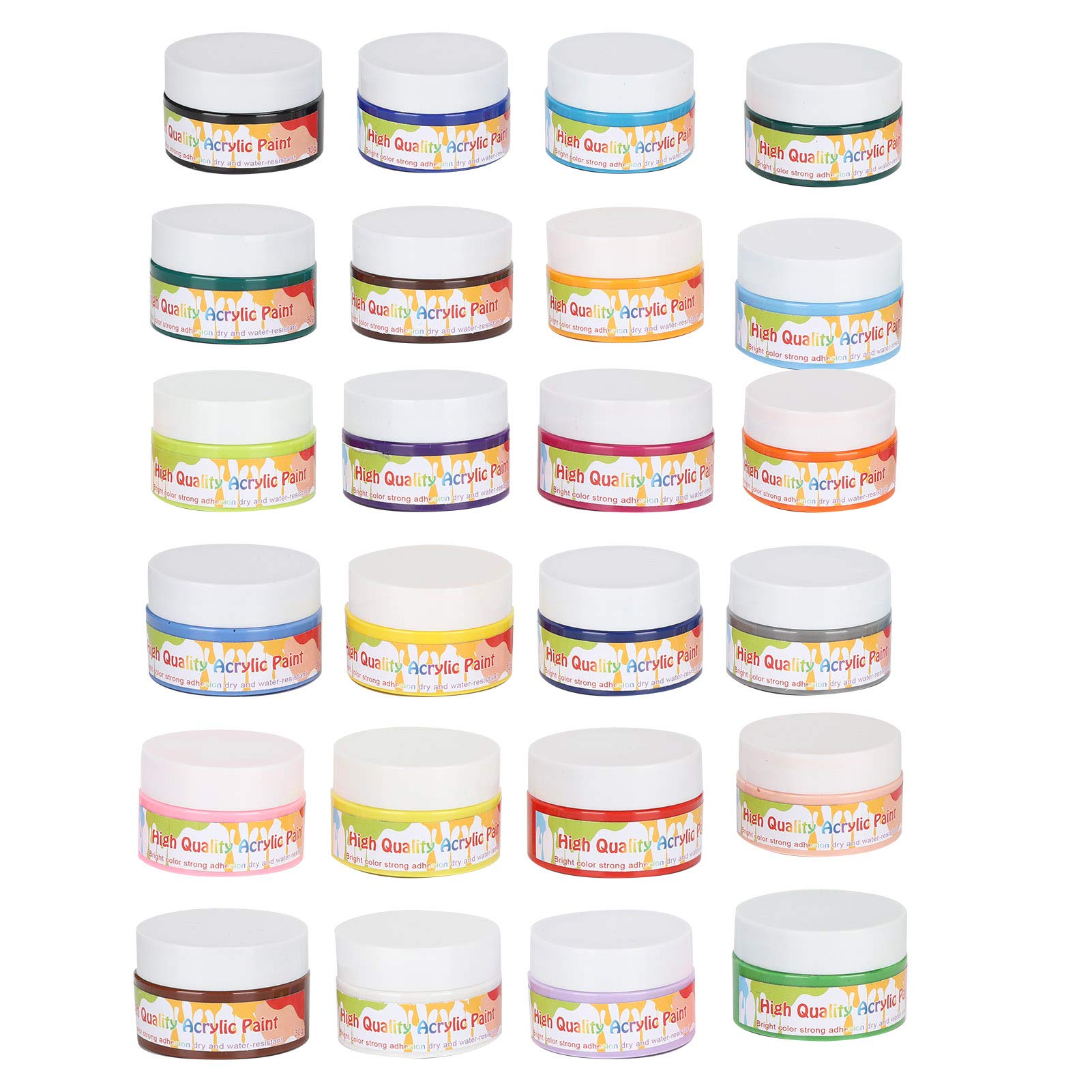 Professionelles Acrylfarben-Set mit 24 Farben, Pigment für Künstlermalerei, DIY-Zeichenfarbe mit leuchtenden Farben für Leinwand, Holz, Leder, Wand, schnell trocknendes
