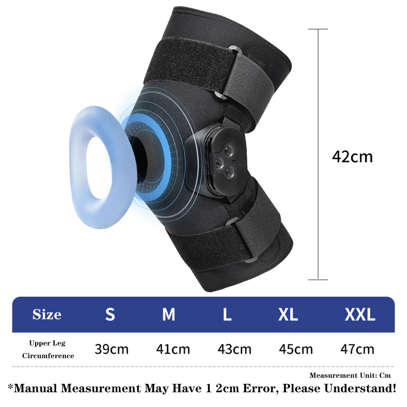 SFKLYU Rodillera de Descompresión, Soporte Articulado para Rodilla, Soporte Estable para Aliviar Distensiones, Esguinces y Lesiones de Ligamento Cruzado Anterior (LCA),L