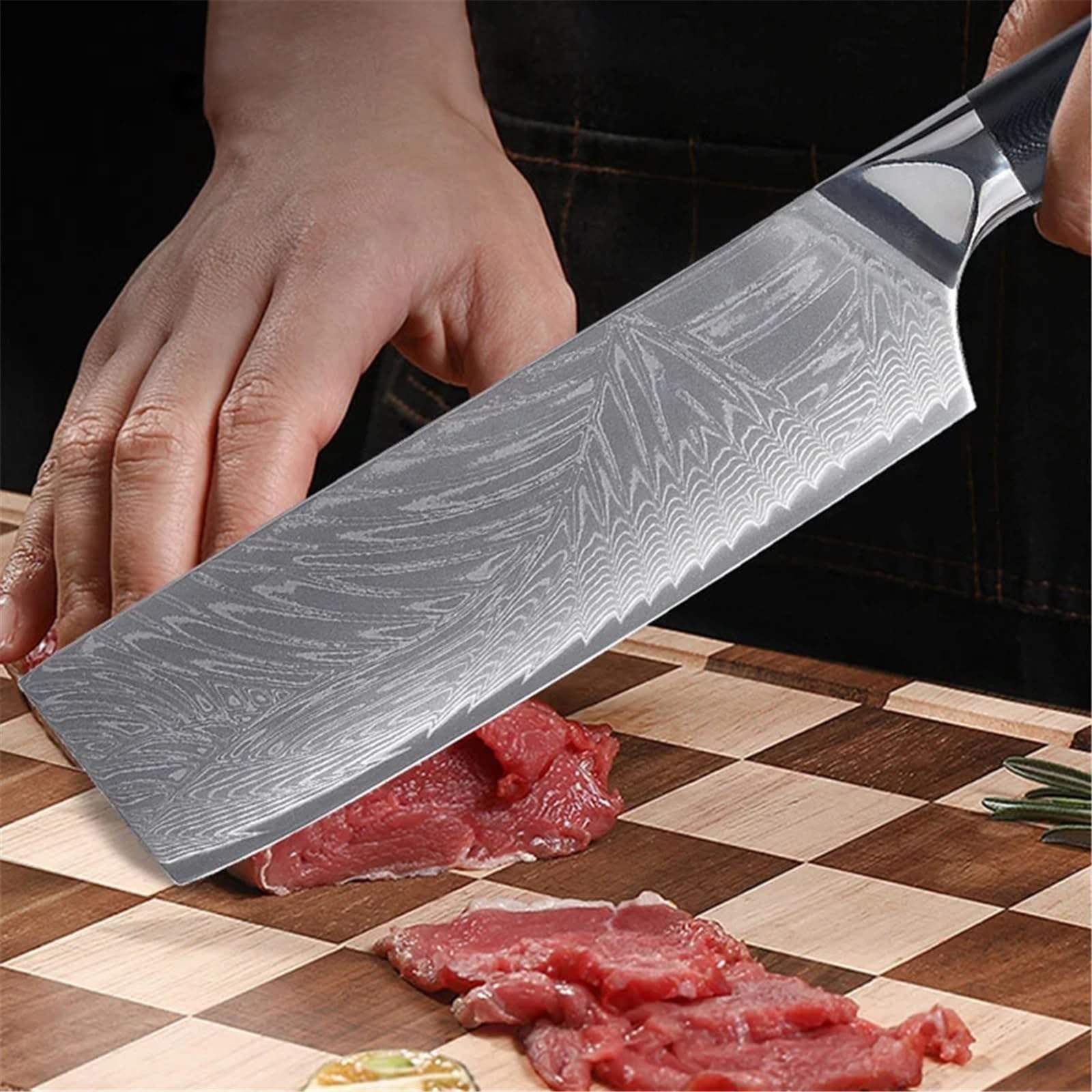 Cuchillo de chef de 67 capas de acero de Damasco, hoja 10Cr15MoV, afilado, for cortar, Santoku, Kiritsuke, cuchillo de cocina japonés, mango G10(8 inch Chef Knife)