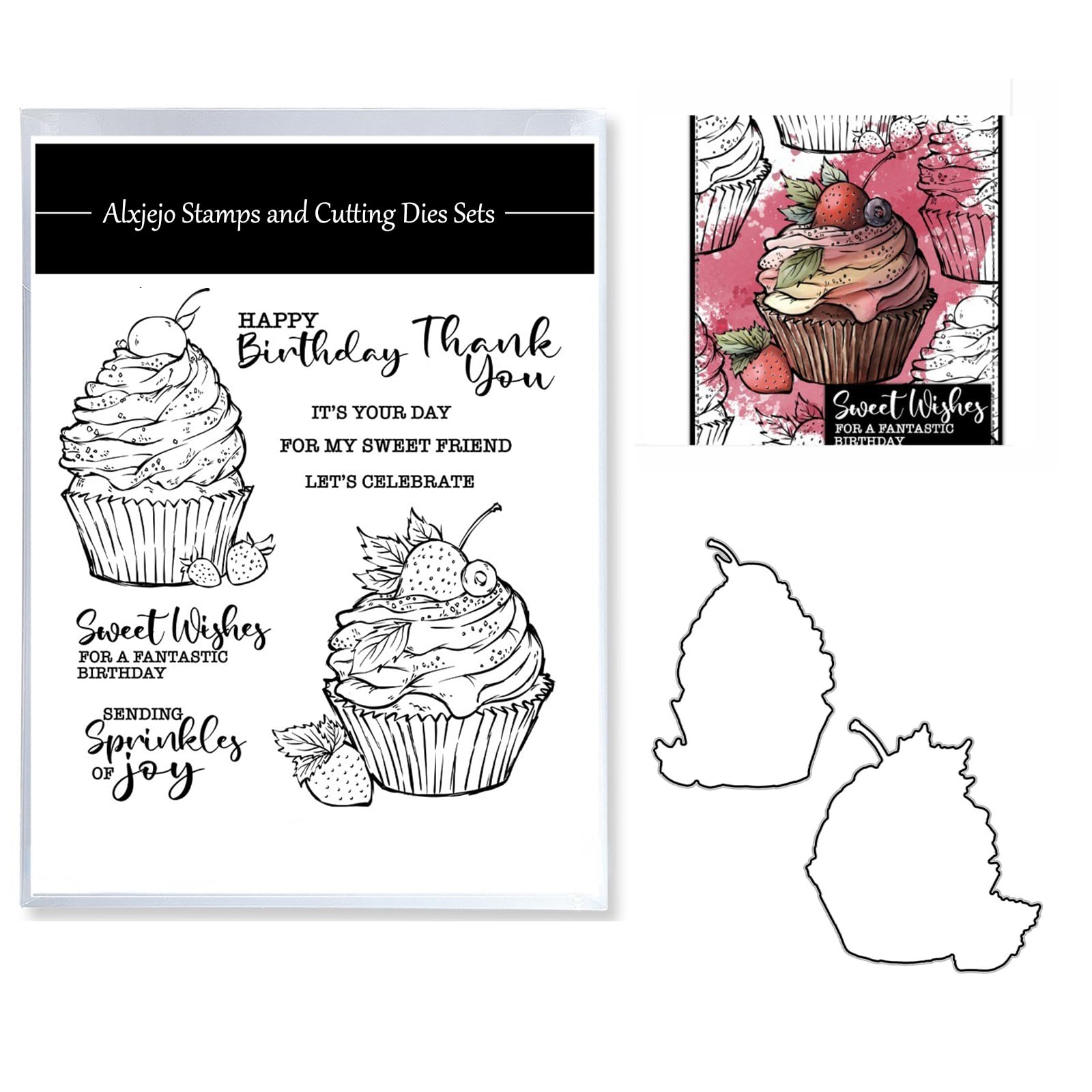 Alxjejo Cutting Dies and Stamps Set 2024-2025-2026,Stamps and die for Card Making for DIY Birthdays, Thanksgiving Day, Valentine's Day, Scrapbooking, Art Craft, Festivals Greeting Card Album
