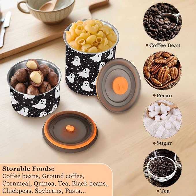 ALAZA Ghost Polka Dots Recipiente Hermético Acero Inoxidable 900ml miniatura 7