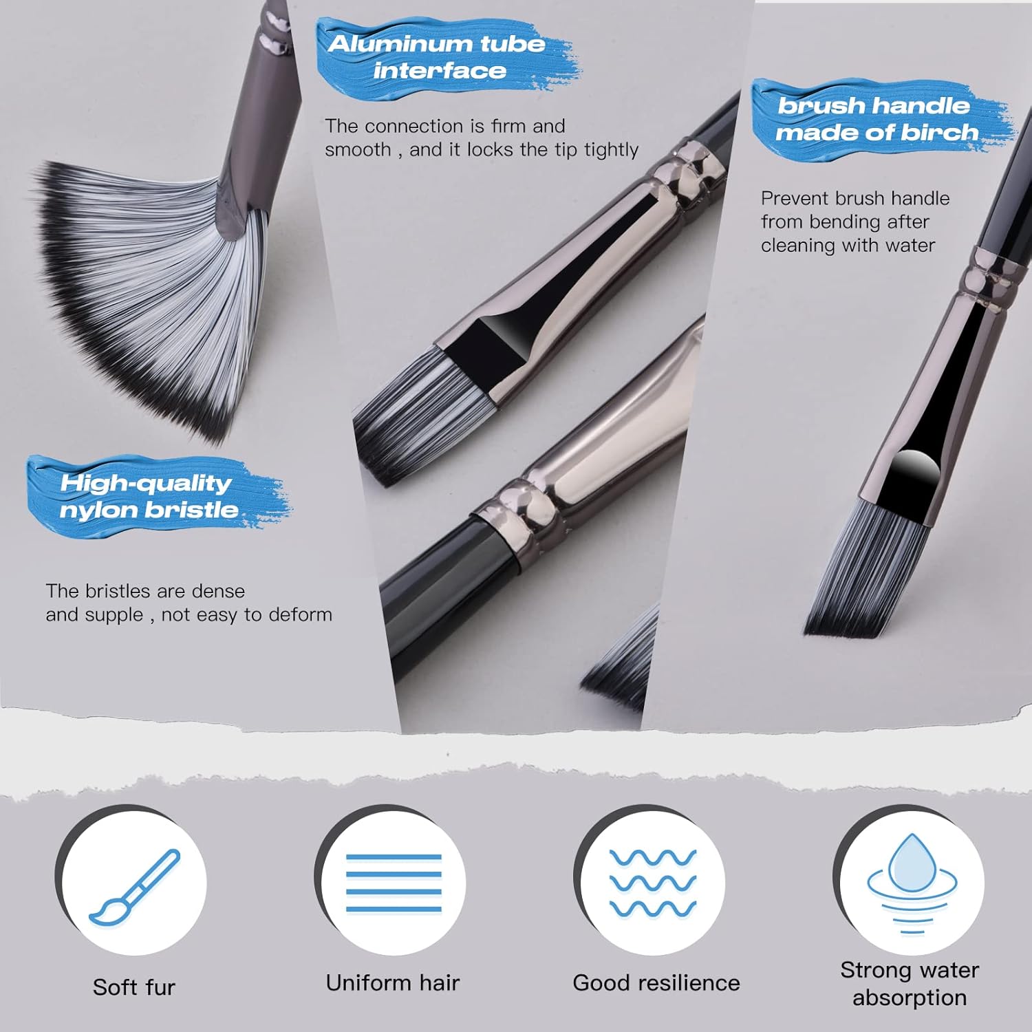 Paint Brushes for Acrylic Painting Artist Paint Brush Set 24 Acrylic Oil Paint Brushes Set Knife for Acrylic, Oil, Watercolor and Gouache with Cloth Roll and Painting Knife