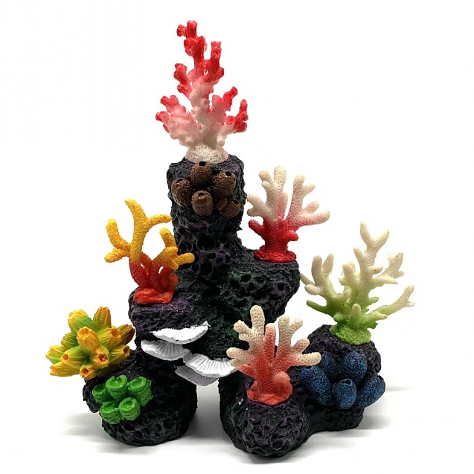 Decorazioni per acquari in Resina, Corallo, Roccia, Montagna, Grotta, Decorazioni per Acquario, Ornamenti, casetta per Pesci per Betta, Riposo,032