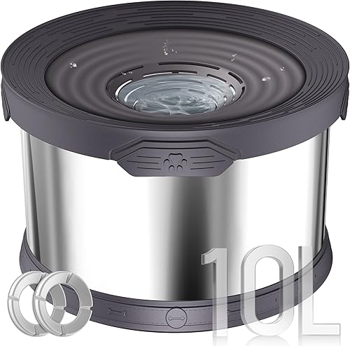 Miniatura 11 de UPSKY Cuenco de agua para perros, antiderrames, de acero inoxidable de 8 litros, de gran capacidad, a prueba de derrames, de 2.1 galones, tazón