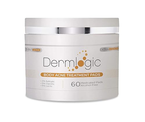 Dermlogic Almohadillas de tratamiento para el acné contiene ácido glicólico láctico salicílico Elimina la piel grasa los poros obstruidos y los