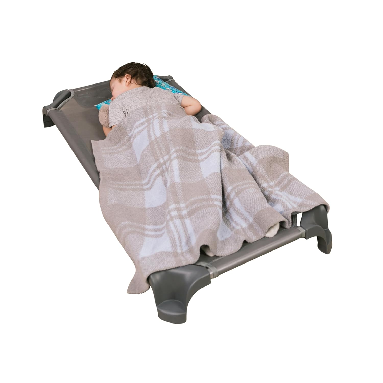 Factory Direct Partners Daycare Cot Fully Assembled Stackable Toddler (40"L) Nap Cot for Rest Time, Children's Nap Time in Preschool, Classroom or Home (1-Piece) - Gray, 14283-GY