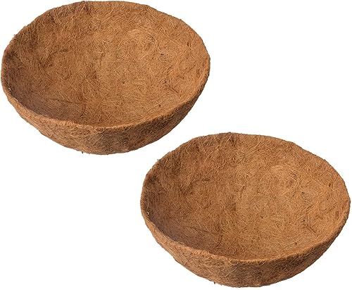 Revestimientos redondos de coco de 12 pulgadas para cesta colgante, forros de fibra de coco para cestas colgantes de pared, maceta de jardín