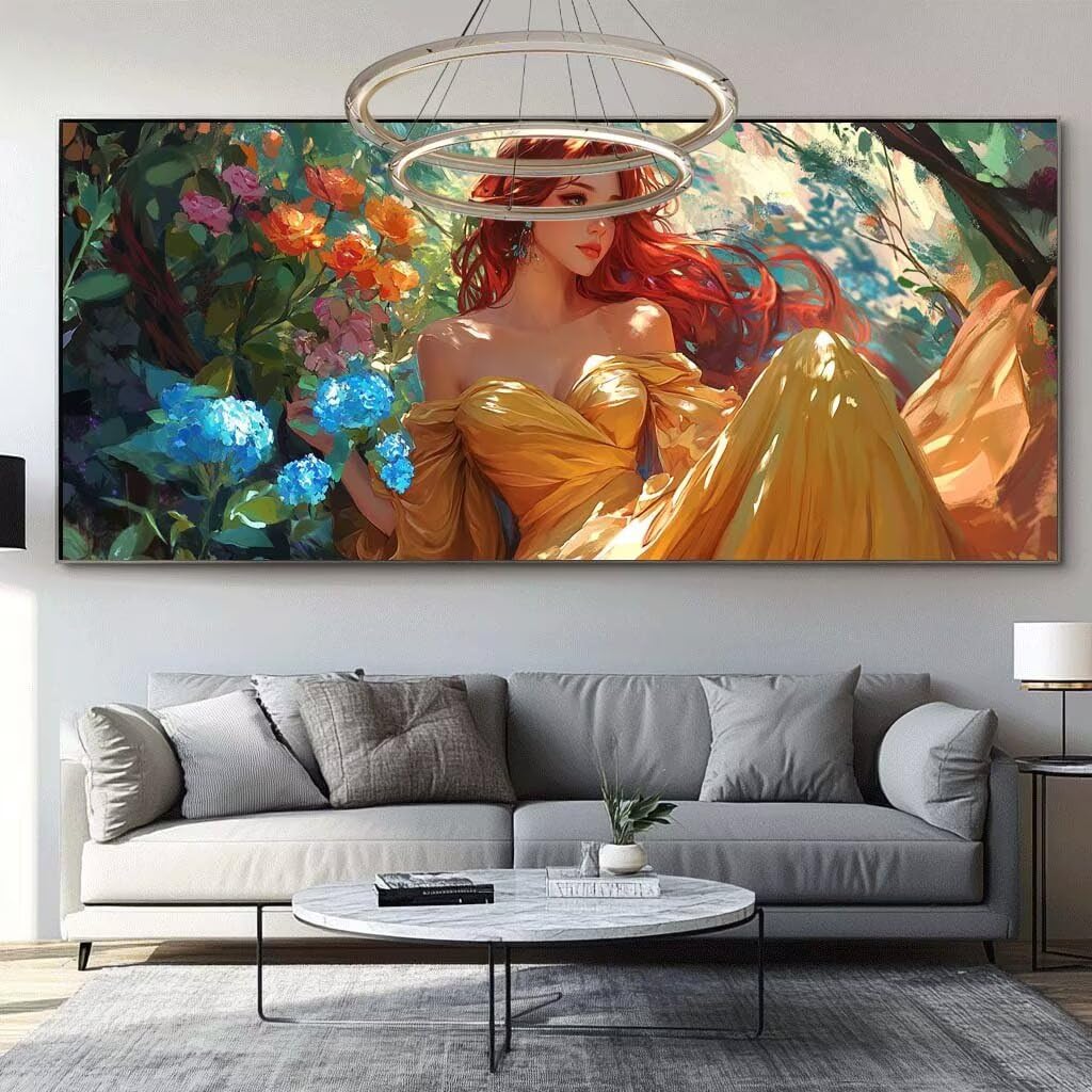 Diament Malarstwo Księżniczka Diament Malarstwo Dorosły Duży Format 100x300cm Ogród Haft Diamentowy Pełny Zestaw, 5D Aktywność Ręczna Diamentowe Malarstwo Rhinestone Ścieg krzyżykowy, Dekoracje