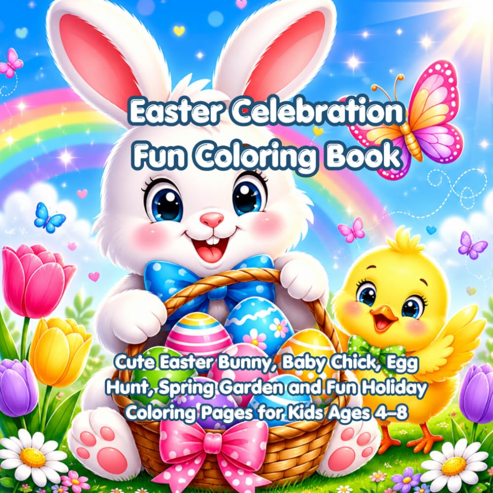 Easter Celebration Fun Coloring Book: Cute Easter Bunny, Baby Chick, Egg Hunt, Spring Garden and Fun Holiday Coloring Pages for Kids Ages 4–8 (Celebrate and Color for Kids)