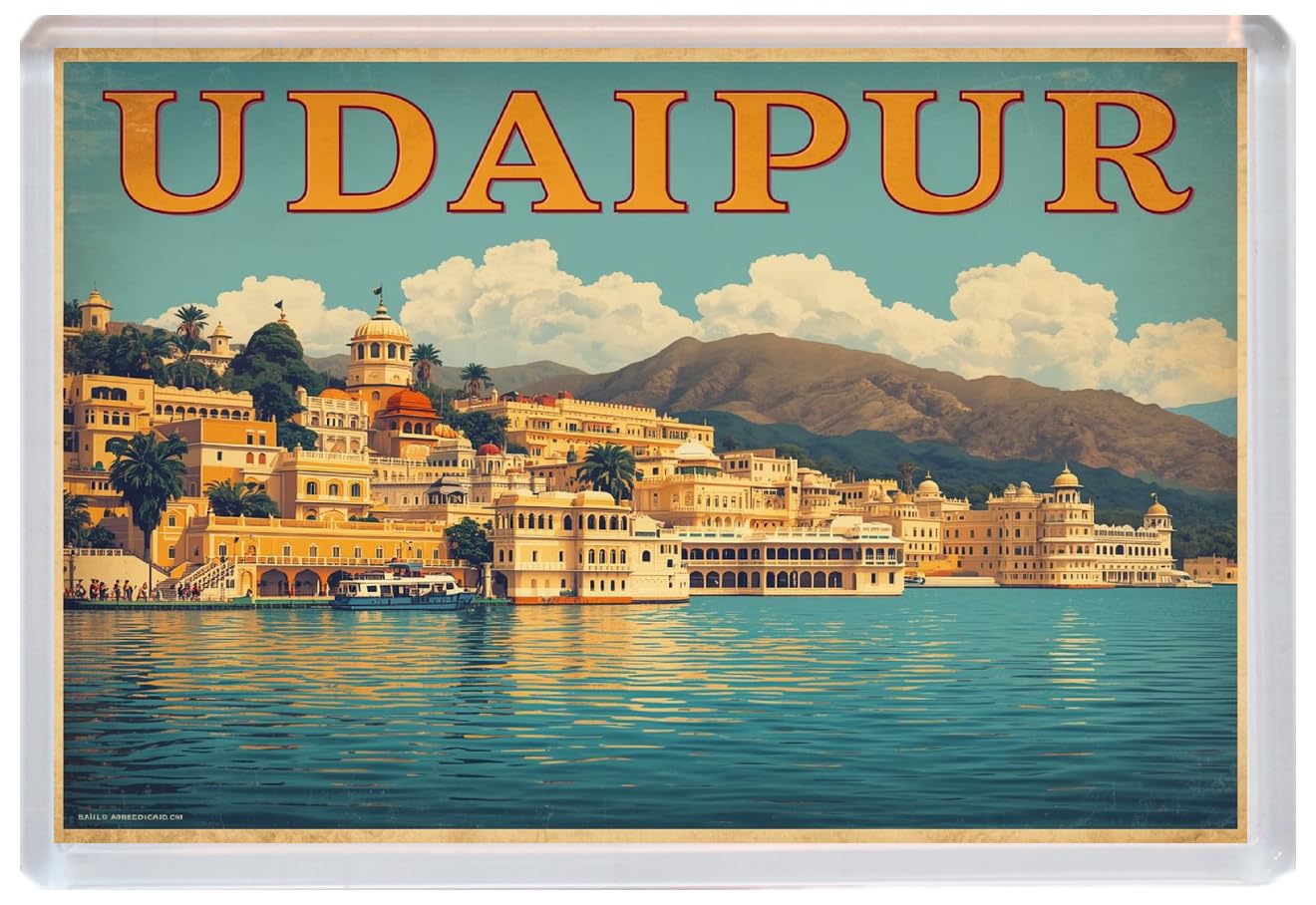 Baked Bean Store Multicolor Udaipur - India - Jumbo Artistic Fridge Magnet 96 X 67Mm Bbsfhm3372