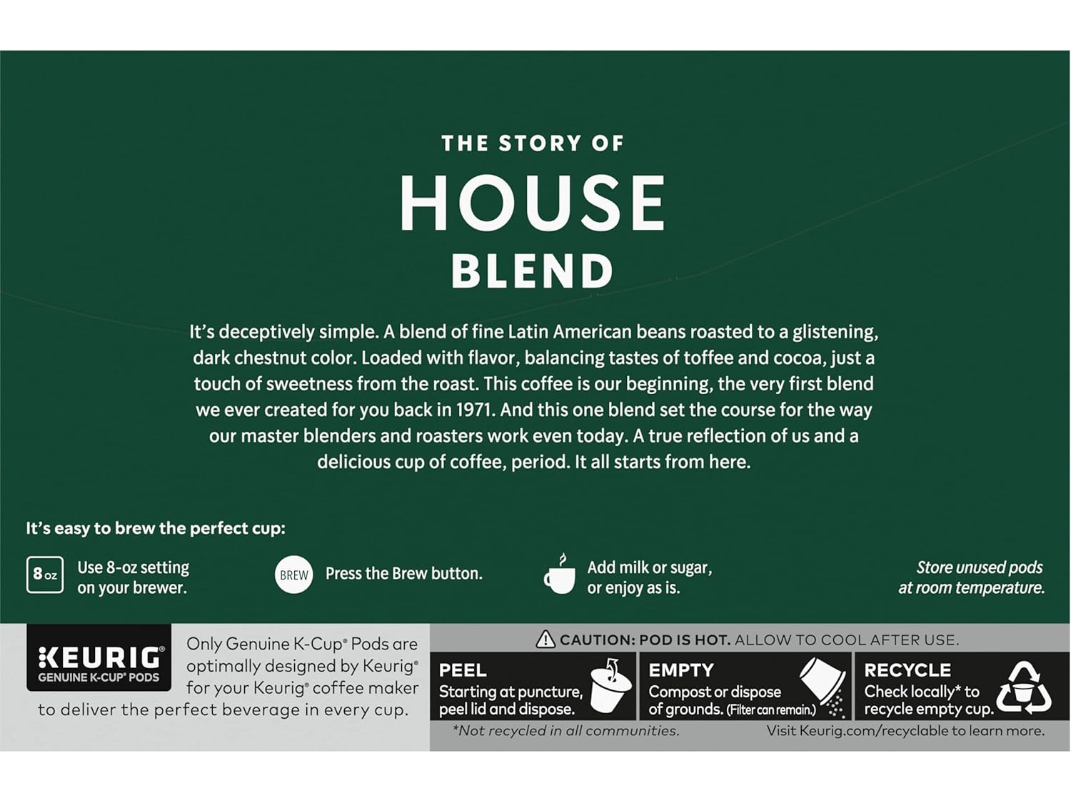 Starbucks House Blend Coffee K-Cup Pods, Medium Roast Arabica Coffee, 10 Count (Pack of 2 Boxes)
