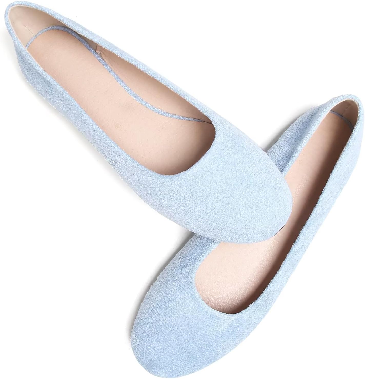 Dear Time Women Flat Shoes Casual Comfortable Slip on Pointed Toe Ballet Flats Blue-1 US 6.5 - Image 3
