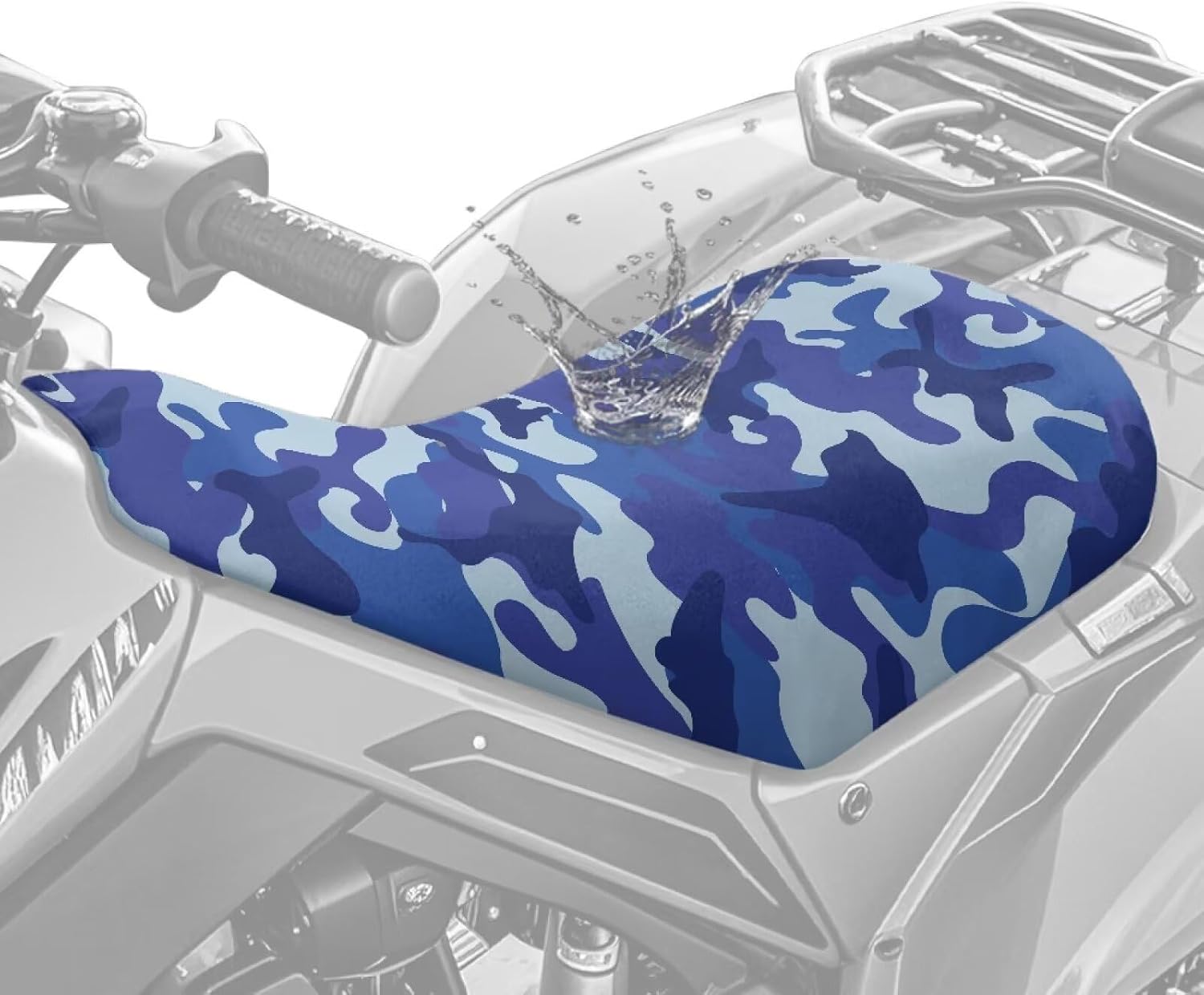 Dreaweet Navy Blue Camo ATV Seat Cover Waterproof Universal Fits Polaris Sportsman Polaris Scrambler Honda Rancher,Anti-Slip & Tear-Resistant Four Wheeler Seat Cover ATV Accessories for Women Men