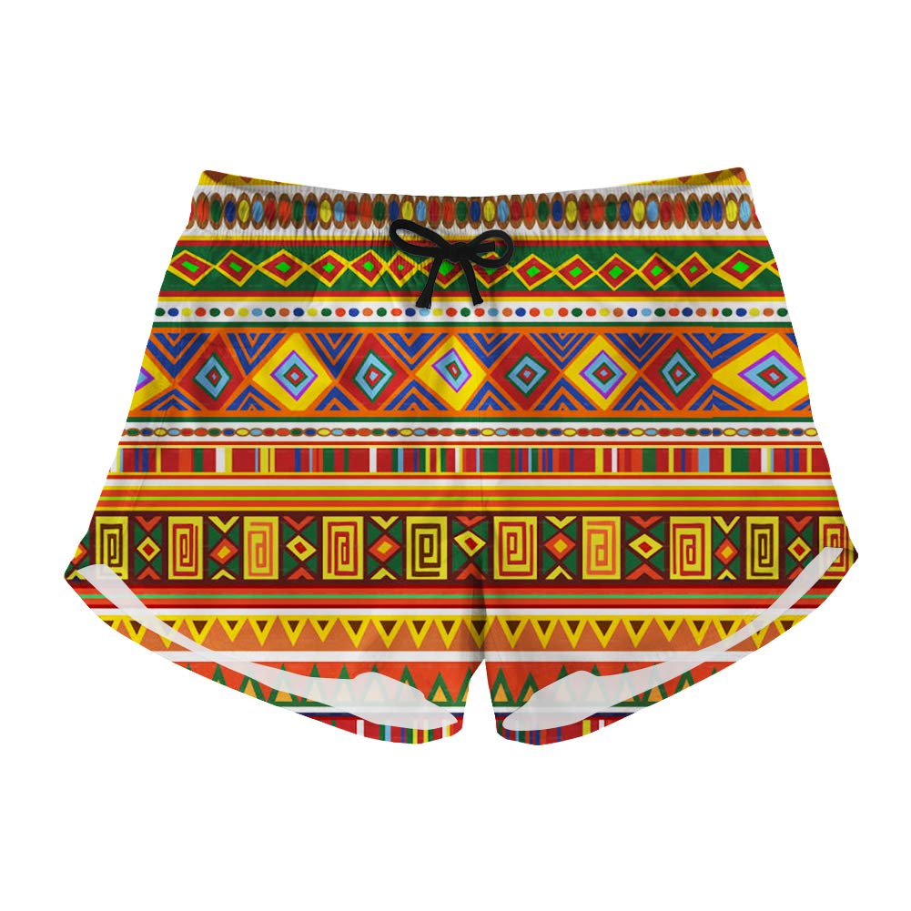 Womens Beach Shorts Summer Swimwear Tropical Plants Printed Boardshort Trunks Bathing Suit-image-36