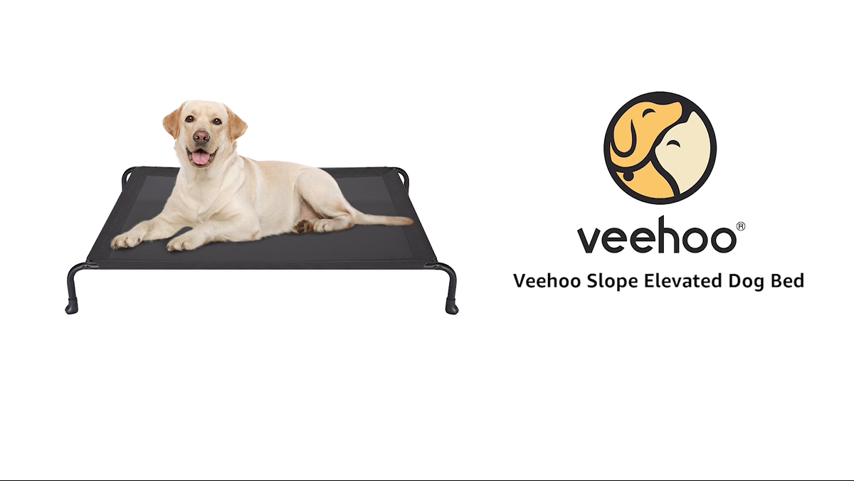 Amazon | Veehoo 犬 ベッドドッグコット高架式ペットベッド屋外高架犬