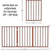 Vista 3 de PETMAKER Pet Gate - Puerta para perros para puertas, escaleras o casa - Independiente, plegable, estilo acordeón, valla de madera para perros