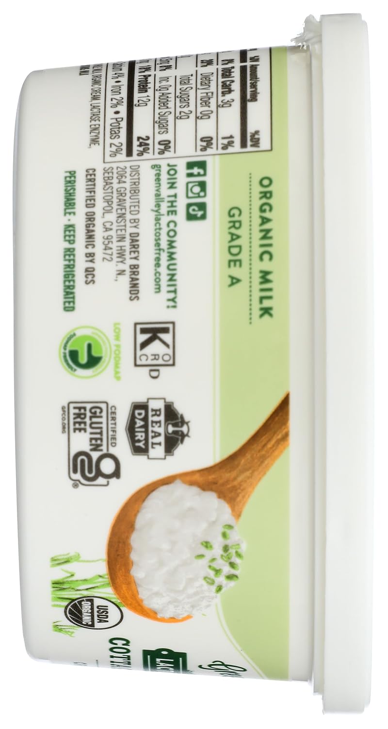 GREEN VALLEY CREAMERY Organic Lactose Free Cottage Cheese, 12 OZ