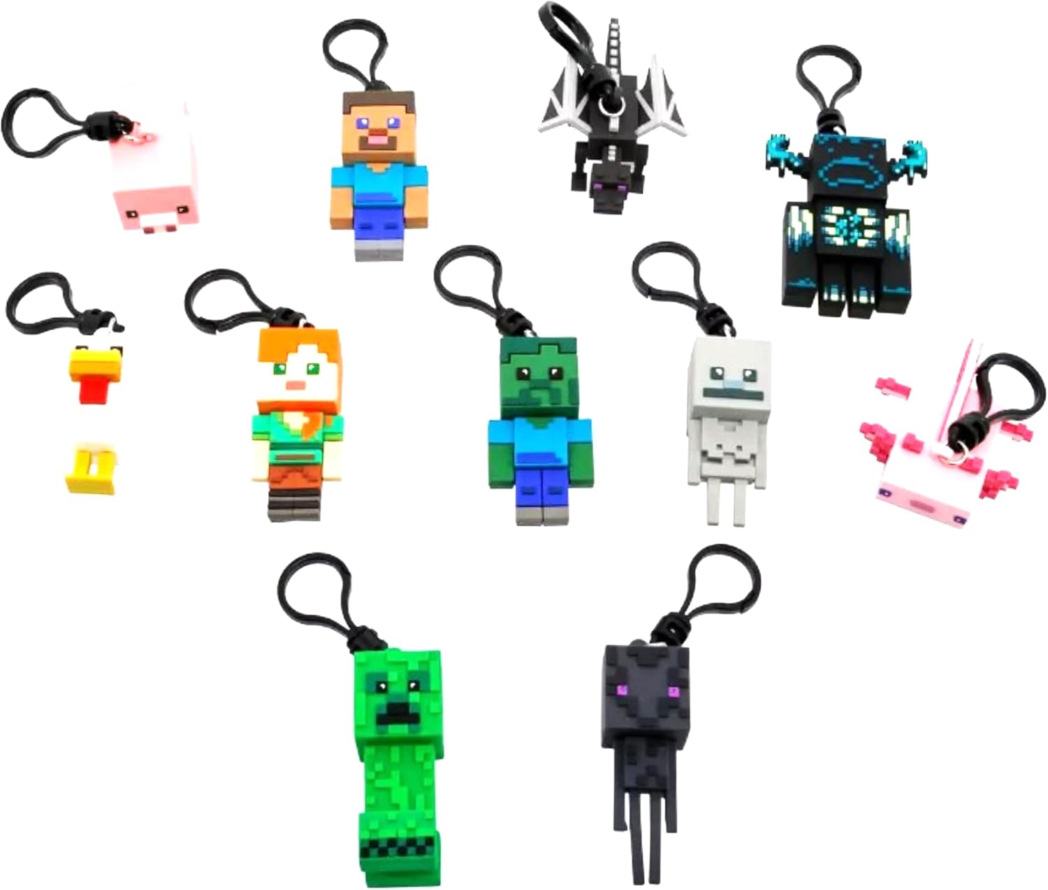 Monogram 3D Foam Bag Clip Compatible with Minecraft - Figural Bag Clip Series 1 - Keychain ONE RANDOM BAG PER ORDER
