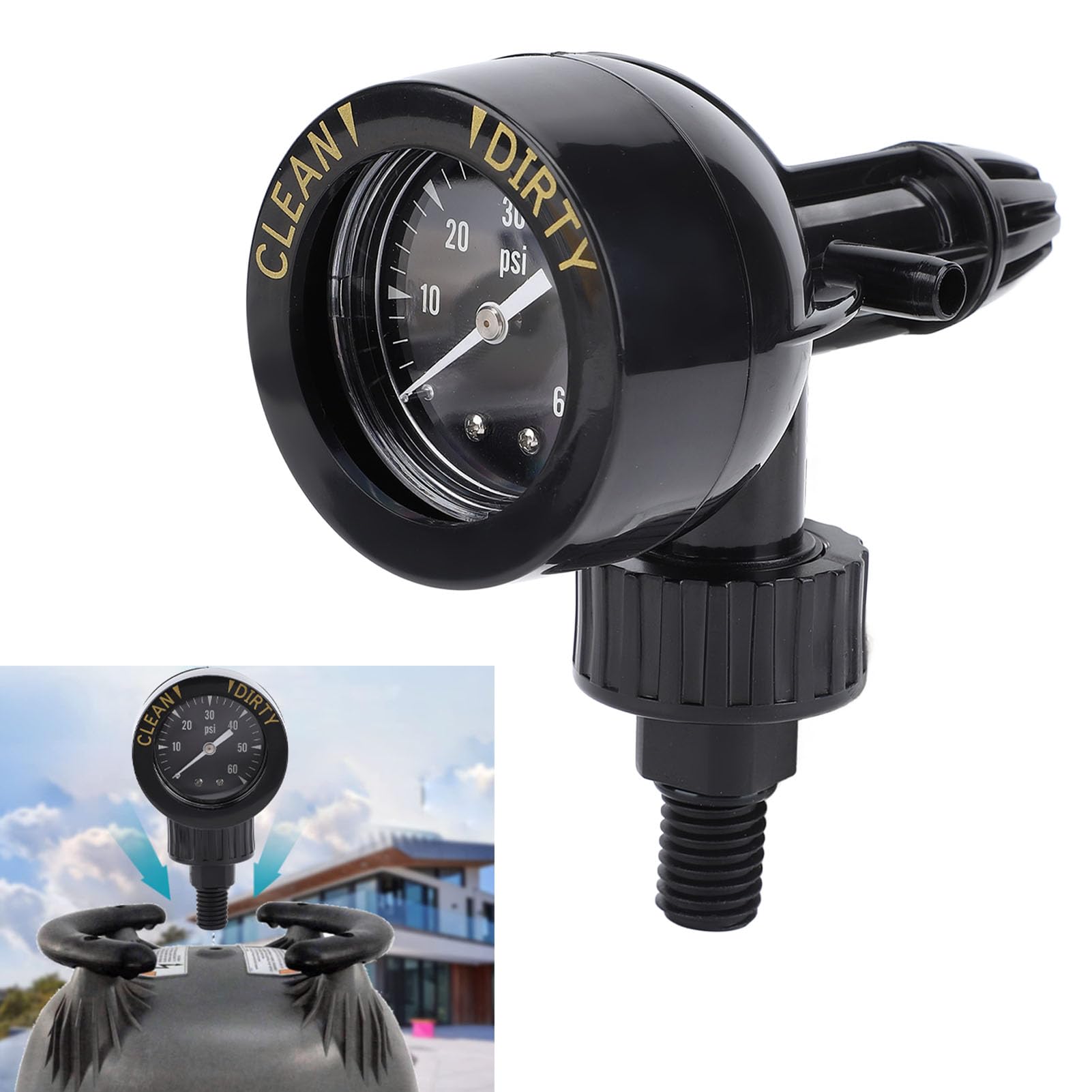 Gruppo valvola di rilascio aria 0 a 60 PSI 1/4 "MPT G3/8 filettatura esterna resistente all'acqua antigraffio per filtro piscina