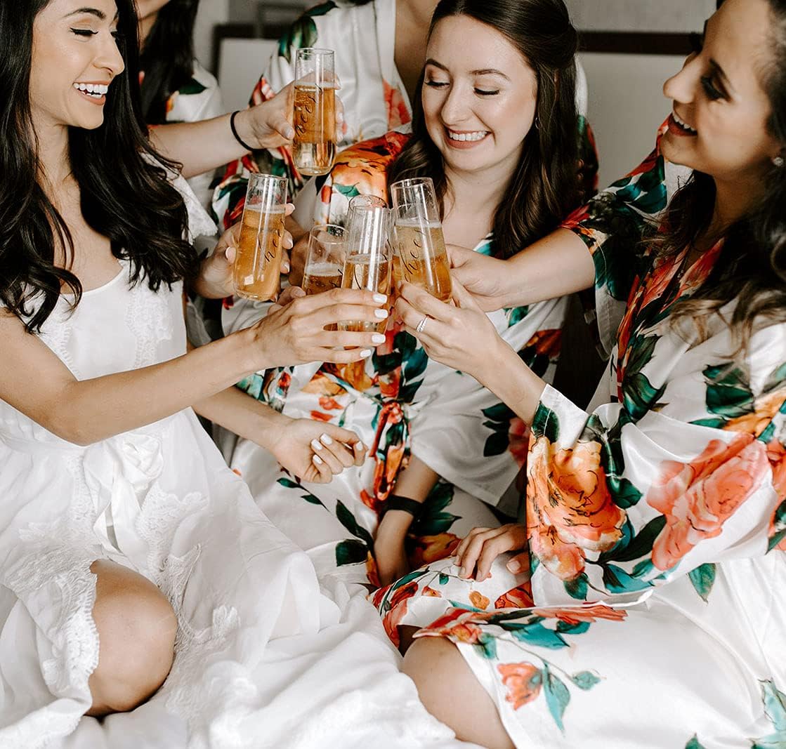 ModParty Cheers Flutes | Set of 12 | Wedding Reception, Bachelorette Party, Bridal Brunch Plastic Stemless Cups | Bridesmaid Keepsakes | Toasting Drink Shatterproof Glass - Image 8