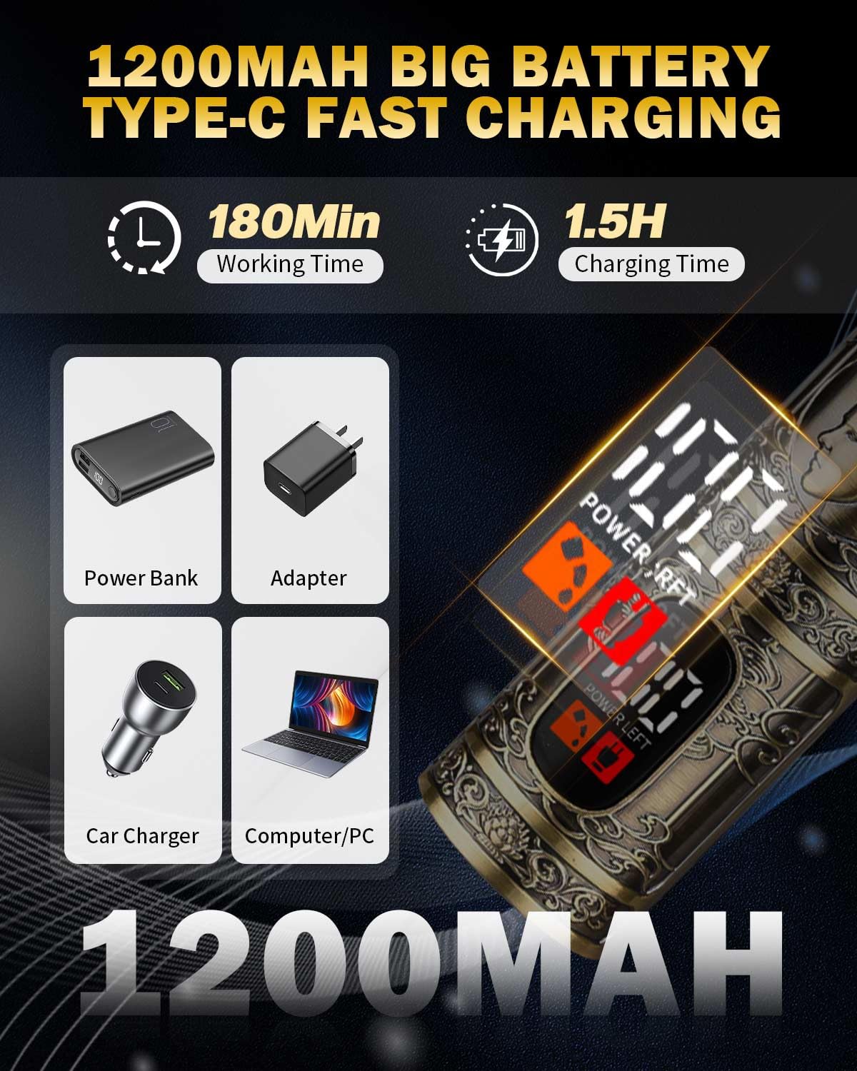 Kit 7 in 1 per barba da uomo, stile retrò, rasoi elettrici, rasoio da uomo, ricaricabile, senza fili, professionale, con display a LED, idea regalo