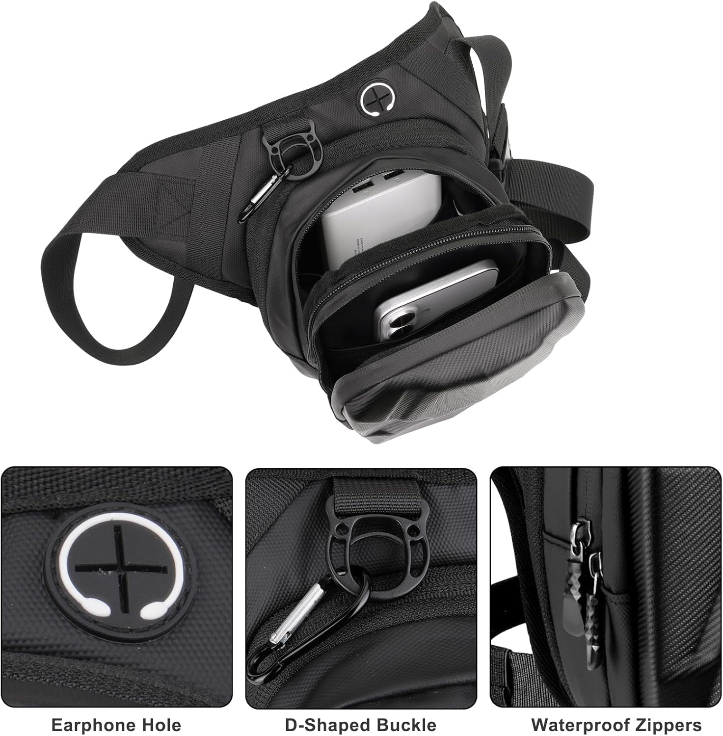 Motorcycle Leg Bag with Leg Strap -Unisex Waterproof Thigh Bag, Sturdy EVA Multifunctional Leg Package for Cycling, Fishing, Hiking and Camping - Image 6